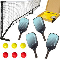 Pack complet de pickleball : 4 Raquettes -  1 filet - 6 balles - Marquage | pickleball-store.fr