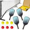 Pack complet de pickleball : 4 Raquettes -  1 filet - 6 balles - Marquage | pickleball-store.fr
