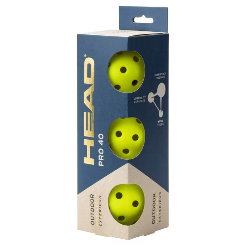 Lot 36 balles HEAD Pro 40 pickleball outdoor | pickleball-store.fr Lot 36 balles HEAD Pro 40 pickleball outdoor | pickleball-store.fr