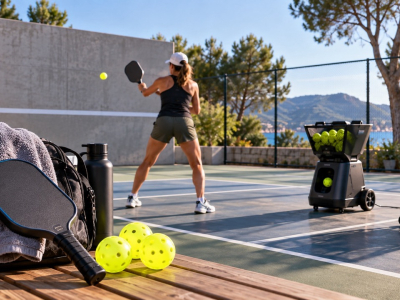Progresser au pickleball quand on joue seul : mur, panier, machine